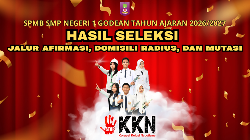HASIL SELEKSI JALUR AFIRMASI, DOMISILI RADIUS, DAN MUTASI SPMB SMP NEGERI 1 GODEAN TAHUN AJARAN 2026/2027